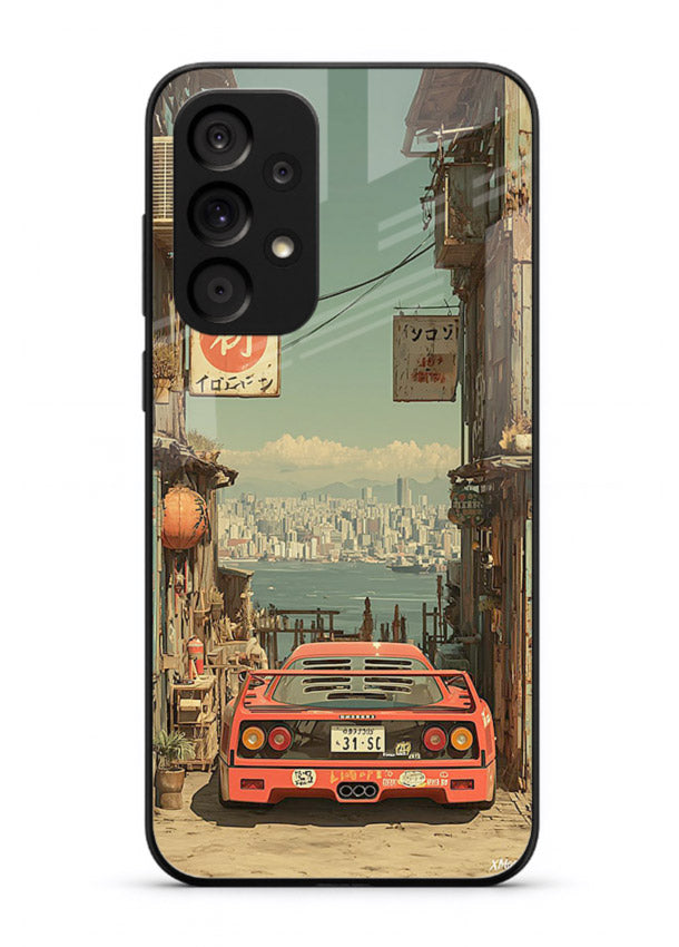 tokyo street car aesthetic art Samsung A33 5G glass cover japanese city scene case