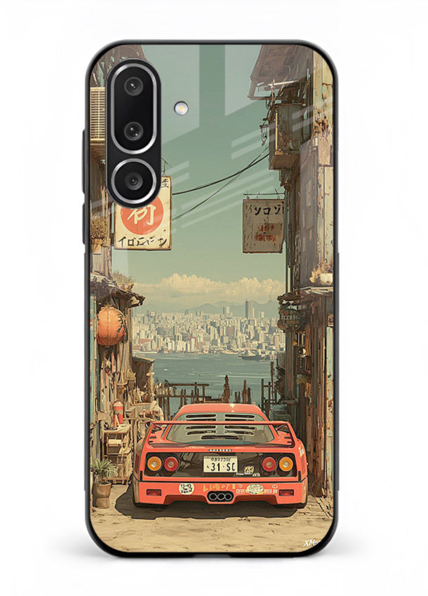 tokyo street car aesthetic art Samsung M56 5G glass cover japanese city scene case