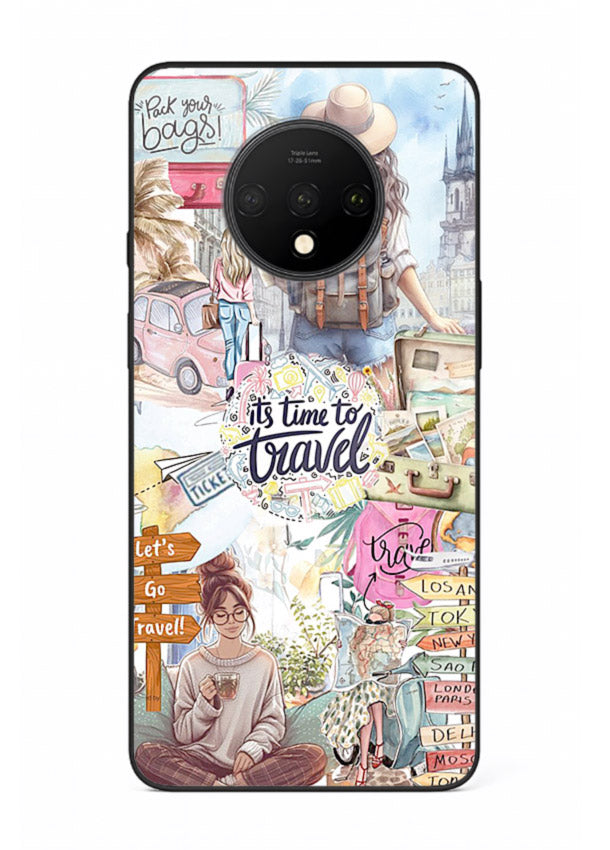 Travel Collage Journal scrapbook artwork OnePlus 7T glass back cover