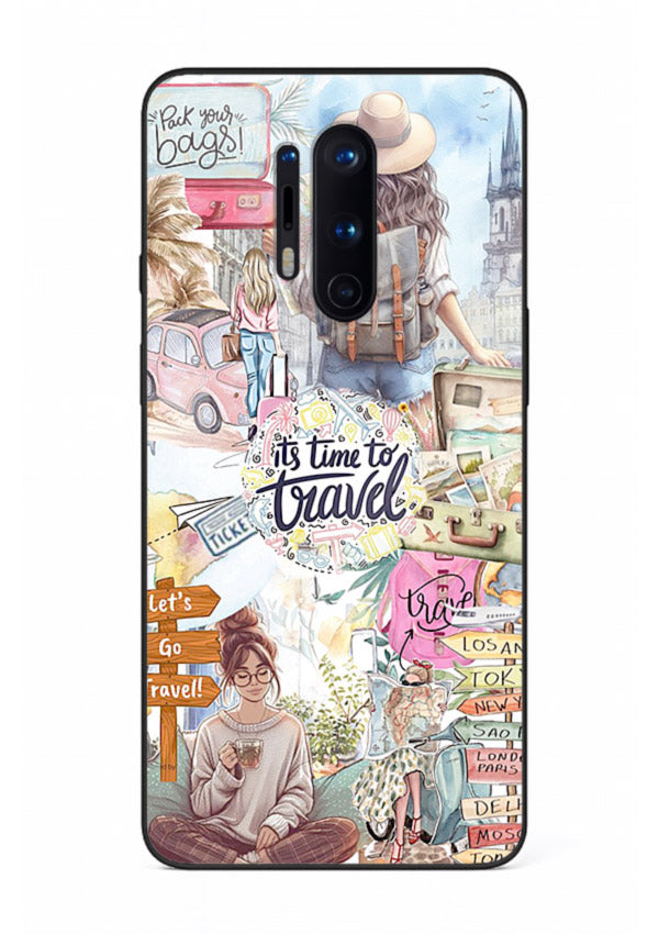 Travel Collage Journal scrapbook artwork OnePlus 8 Pro glass back cover