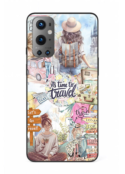 Travel Collage Journal scrapbook artwork OnePlus 9 glass back cover