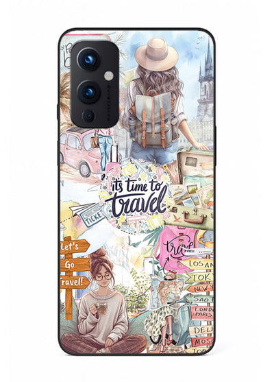Travel Collage Journal scrapbook artwork OnePlus 9 Pro glass back cover