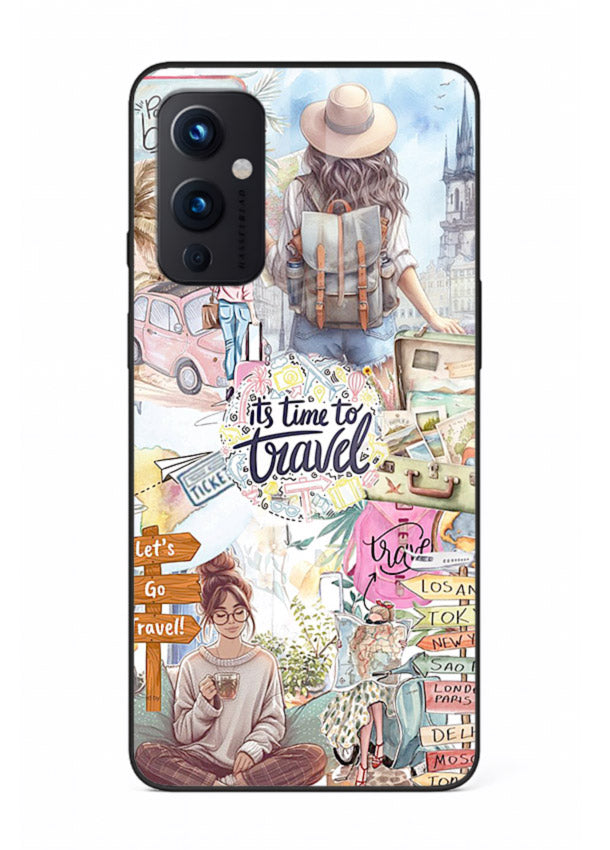 Travel Collage Journal scrapbook artwork OnePlus 9 Pro glass back cover