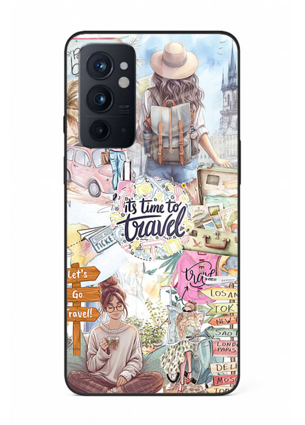 Travel Collage Journal scrapbook artwork OnePlus 9RT glass back cover