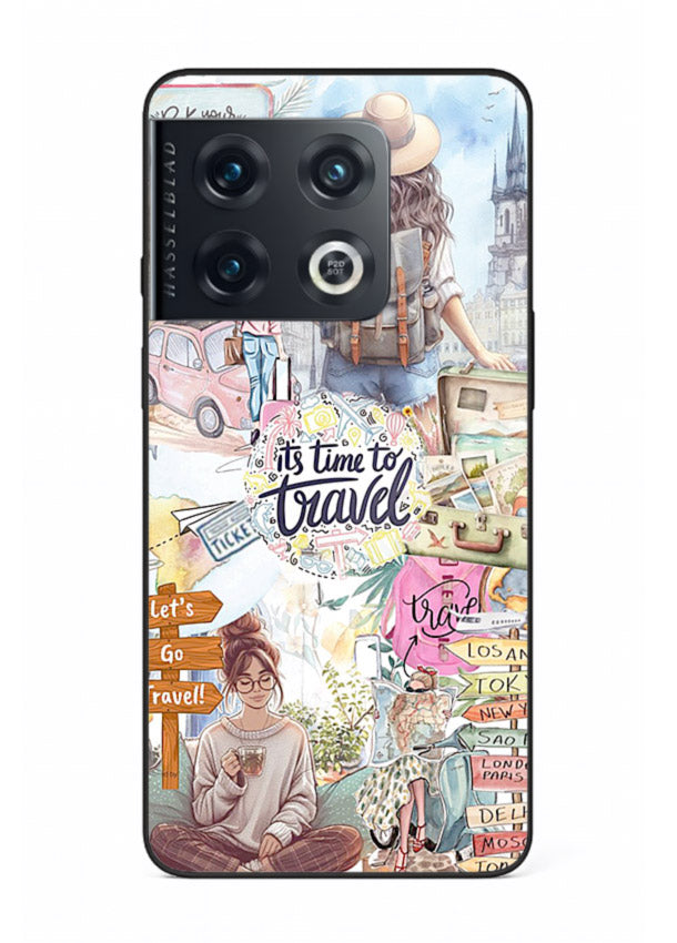 Travel Collage Journal scrapbook artwork OnePlus 10 Pro glass back cover