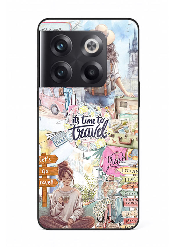 Travel Collage Journal scrapbook artwork OnePlus 10T glass back cover