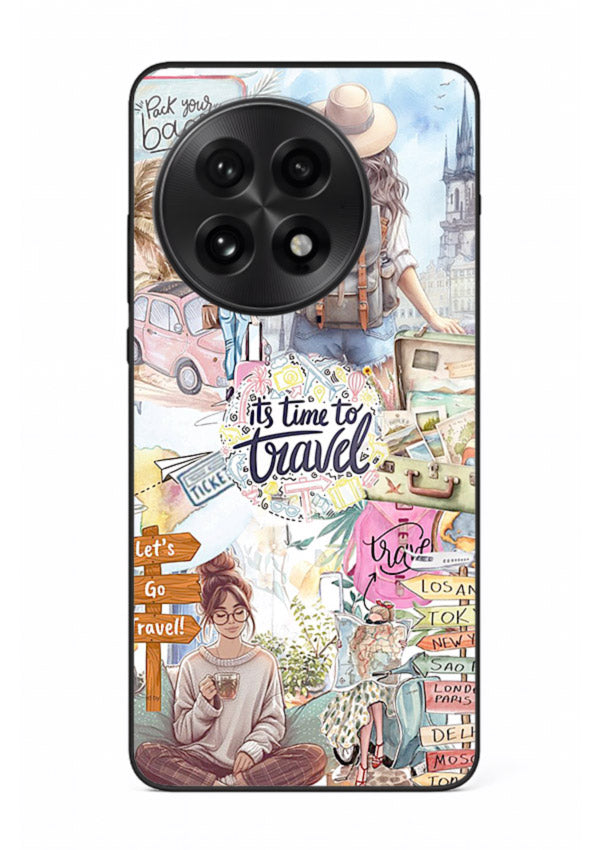 Travel Collage Journal scrapbook artwork OnePlus 13R glass back cover