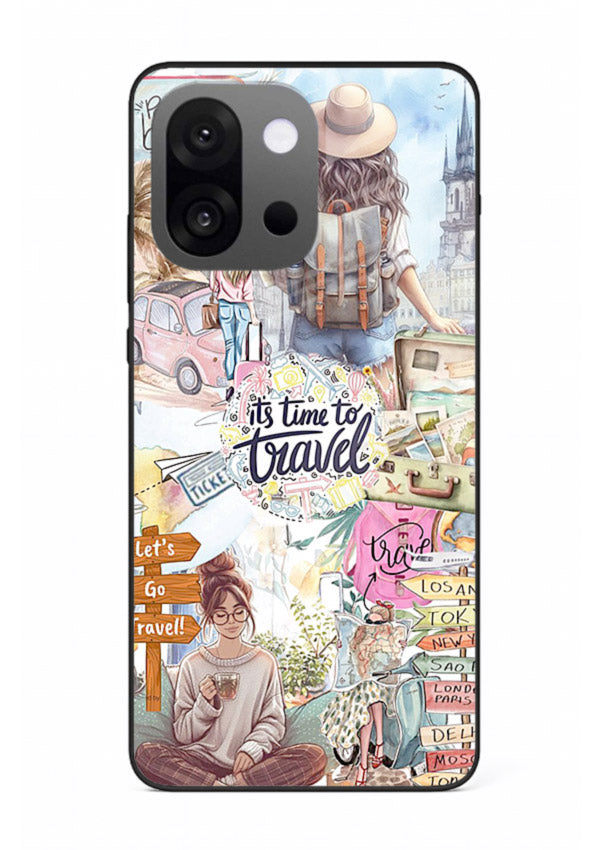Travel Collage Journal scrapbook artwork OnePlus 13s glass back cover