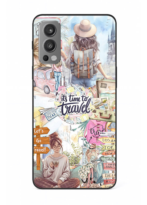 Travel Collage Journal scrapbook artwork OnePlus Nord 2 glass back cover