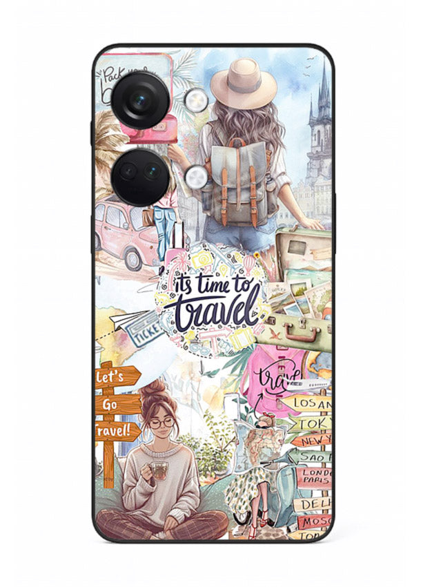 Travel Collage Journal scrapbook artwork OnePlus Nord 3 glass back cover