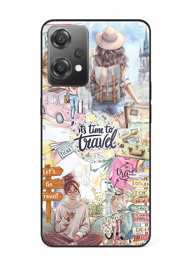 Travel Collage Journal scrapbook artwork OnePlus Nord CE2 Lite 5G glass back cover