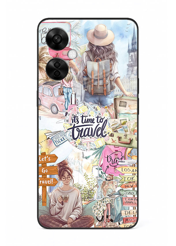 Travel Collage Journal scrapbook artwork OnePlus Nord CE3 Lite glass back cover
