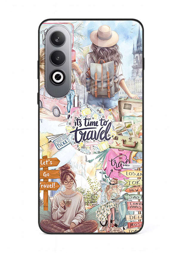 Travel Collage Journal scrapbook artwork OnePlus Nord CE4 glass back cover