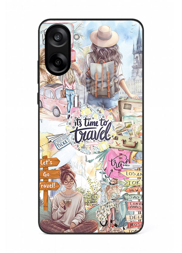 Travel Collage Journal scrapbook artwork OnePlus Nord CE5 glass back cover
