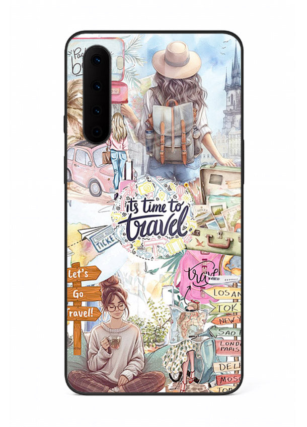Travel Collage Journal scrapbook artwork OnePlus Nord glass back cover