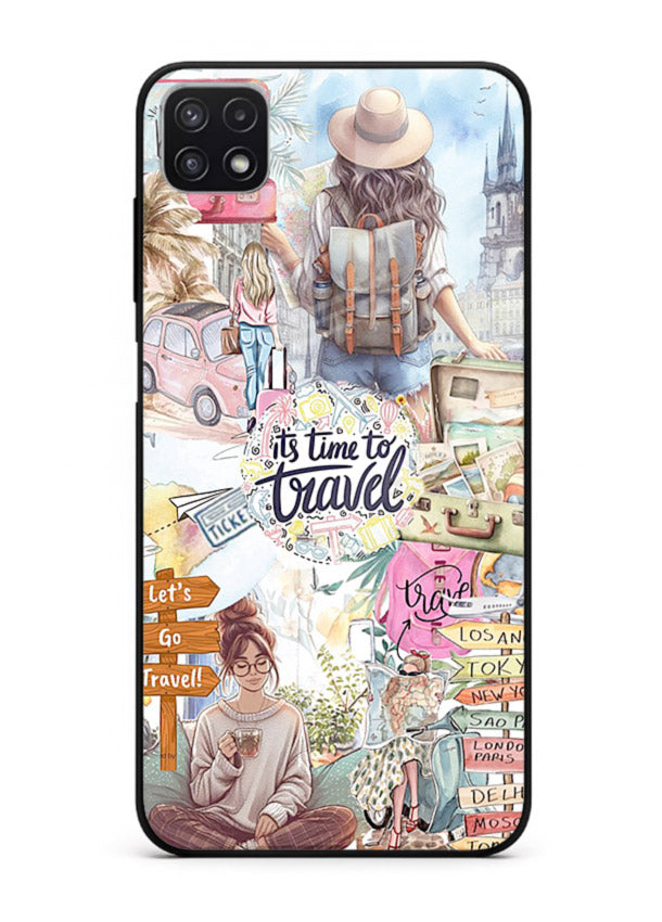 Travel Collage Journal scrapbook artwork Samsung F42 5G glass back cover