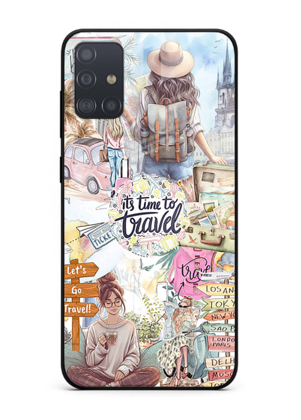 Travel Collage Journal scrapbook artwork Samsung A51 glass back cover