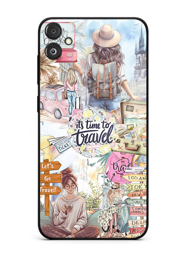 Travel Collage Journal scrapbook artwork Samsung F14 5G glass back cover