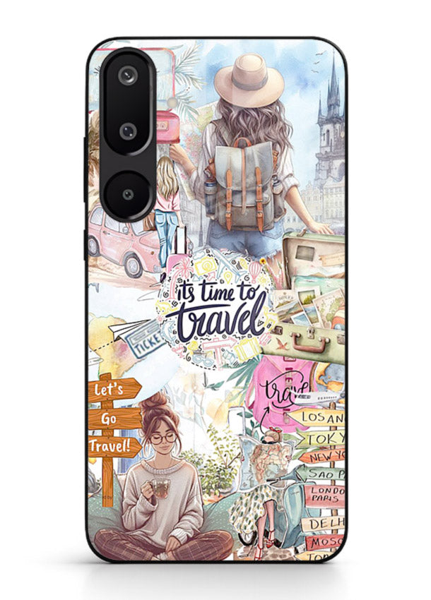 Travel Collage Journal scrapbook artwork Samsung M16 5G glass back cover