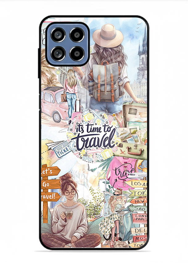 Travel Collage Journal scrapbook artwork Samsung A22 4G glass back cover