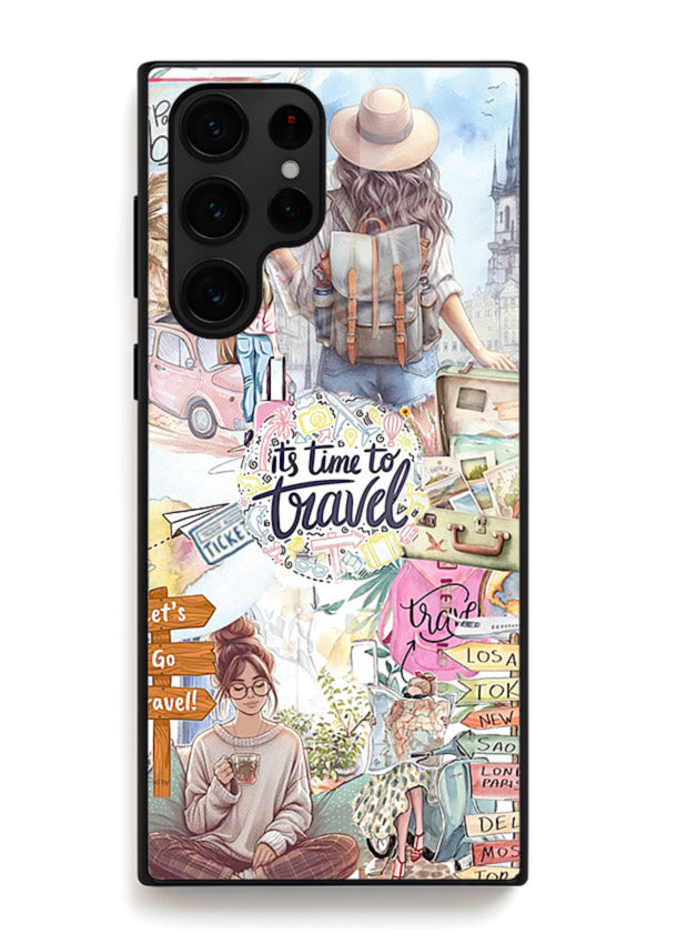 Travel Collage Journal scrapbook artwork Samsung S25 Ultra glass back cover