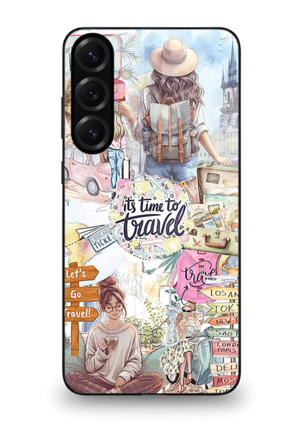 Travel Collage Journal scrapbook artwork Samsung A36 5G glass back cover