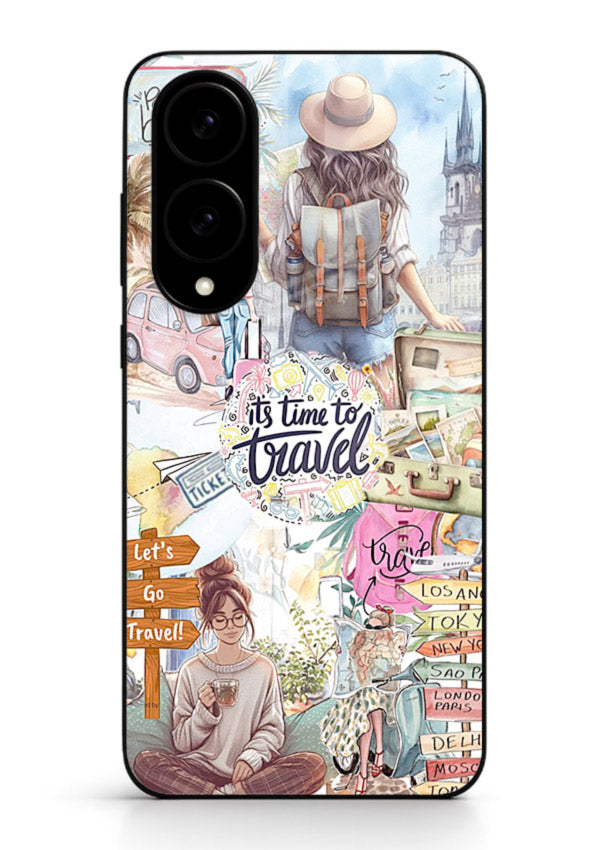 Travel Collage Journal scrapbook artwork Samsung S25 Edge glass back cover