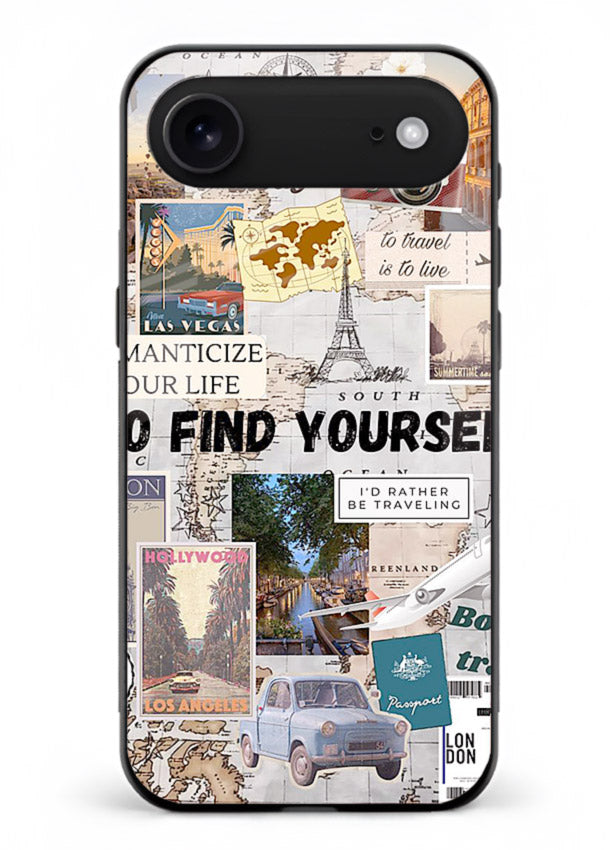 Travel Photo Collage aesthetic artwork iphone 18 air glass back cover