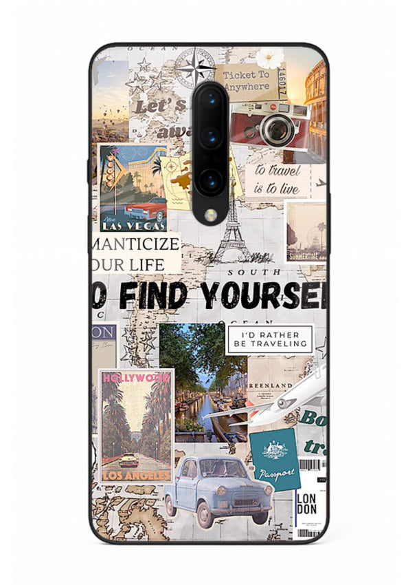 Travel Photo Collage aesthetic artwork OnePlus 8 glass back cover