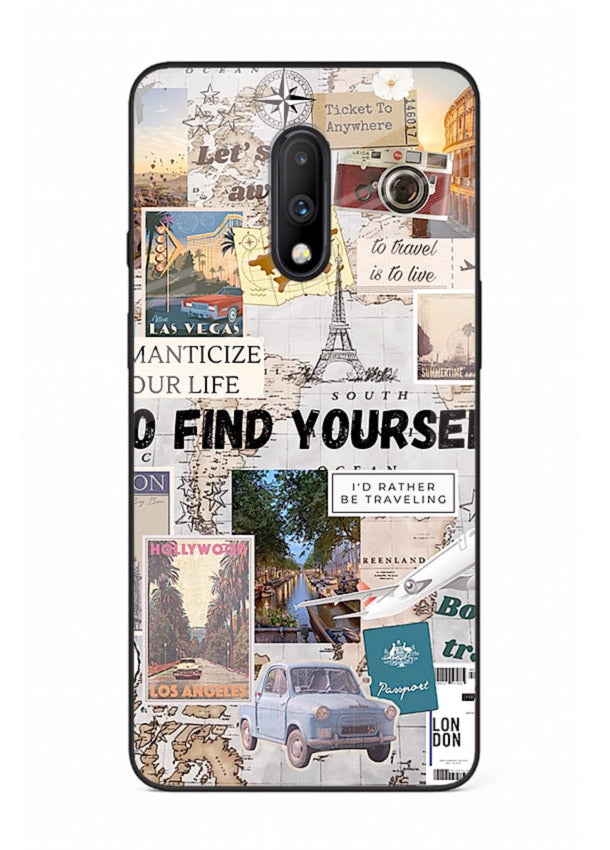 Travel Photo Collage aesthetic artwork OnePlus 7 glass back cover