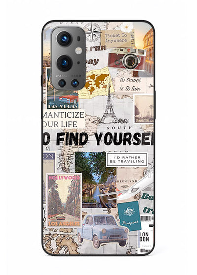 Travel Photo Collage aesthetic artwork OnePlus 9 glass back cover