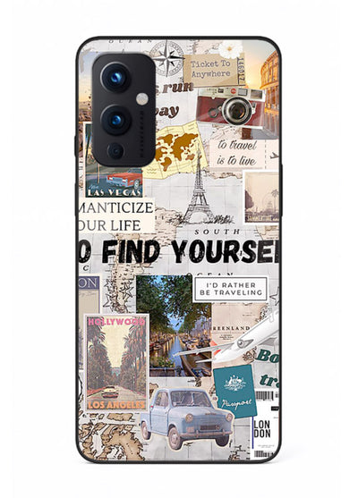 Travel Photo Collage aesthetic artwork OnePlus 9 Pro glass back cover
