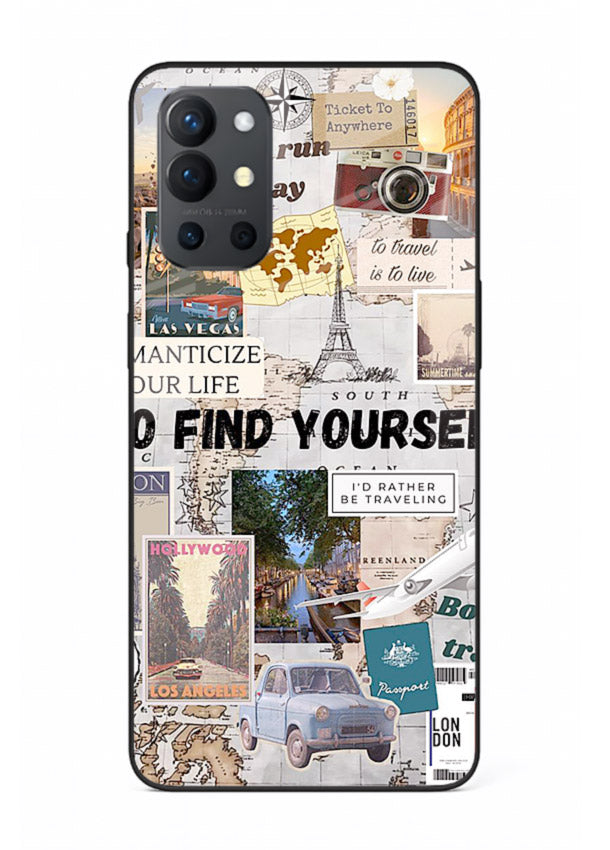 Travel Photo Collage aesthetic artwork OnePlus 9R glass back cover