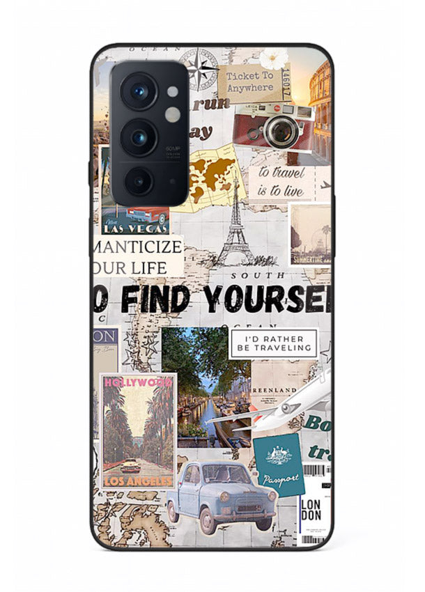 Travel Photo Collage aesthetic artwork OnePlus 9RT glass back cover