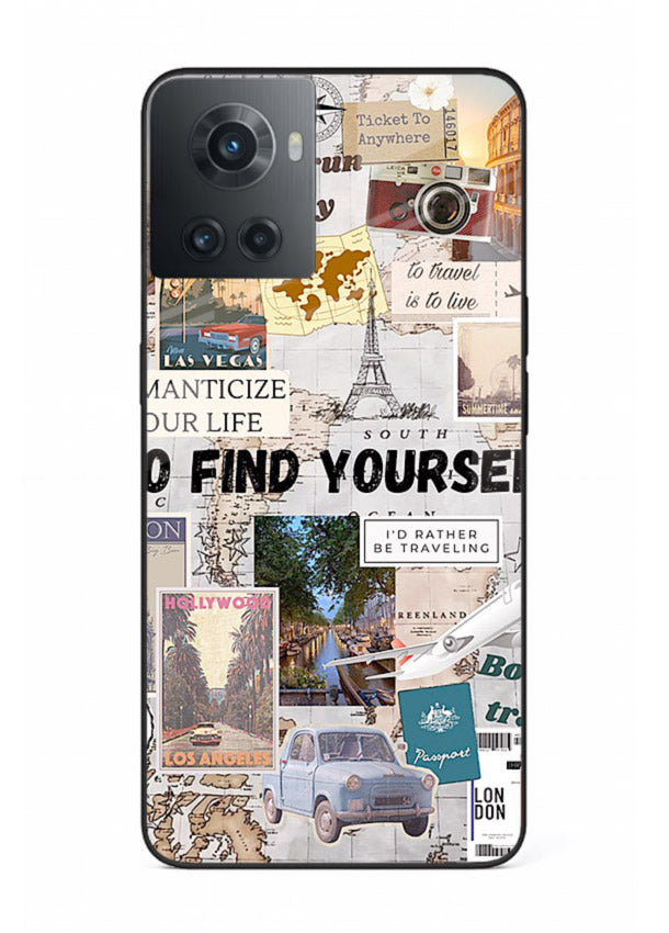Travel Photo Collage aesthetic artwork OnePlus 10R glass back cover