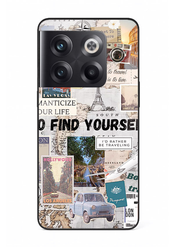 Travel Photo Collage aesthetic artwork OnePlus 10T glass back cover