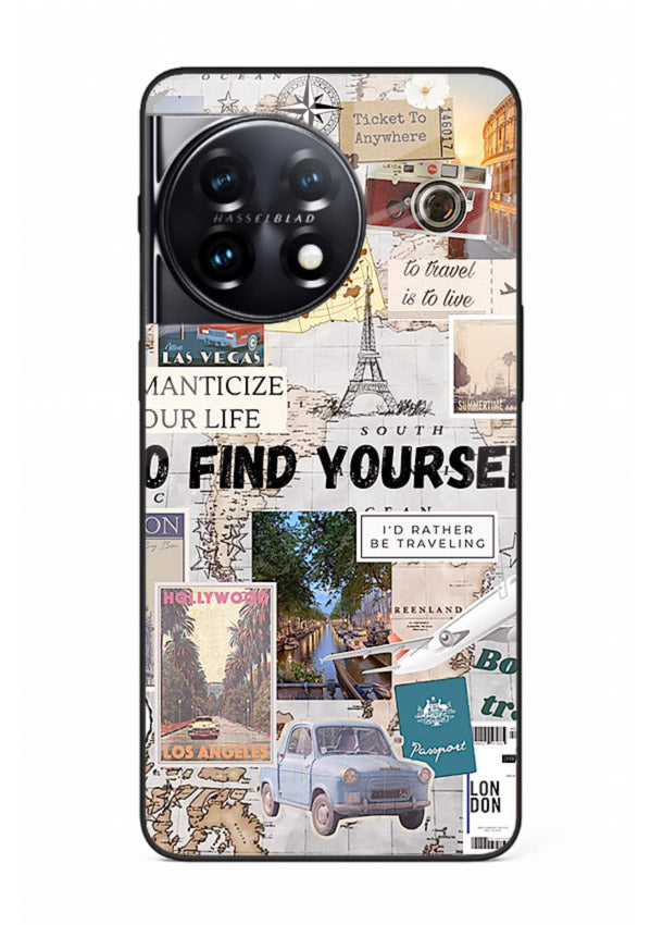 Travel Photo Collage aesthetic artwork OnePlus 11R glass back cover