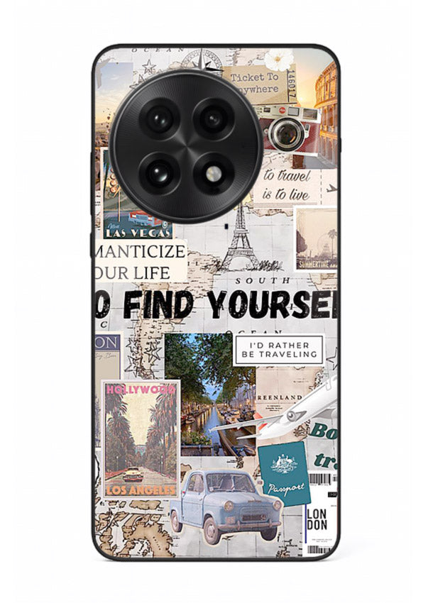 Travel Photo Collage aesthetic artwork OnePlus 13R glass back cover