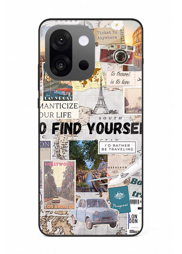 Travel Photo Collage aesthetic artwork OnePlus 13s glass back cover
