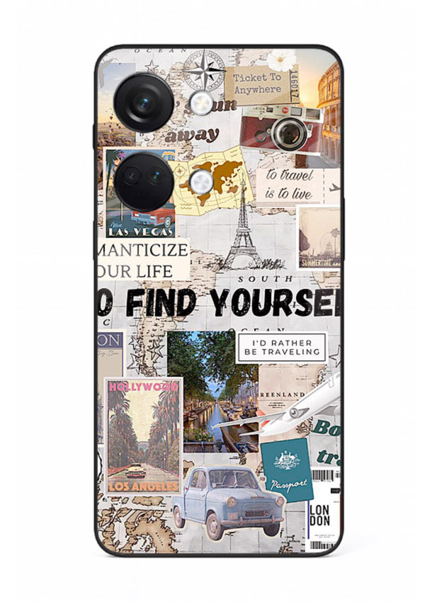 Travel Photo Collage aesthetic artwork OnePlus Nord 3 glass back cover