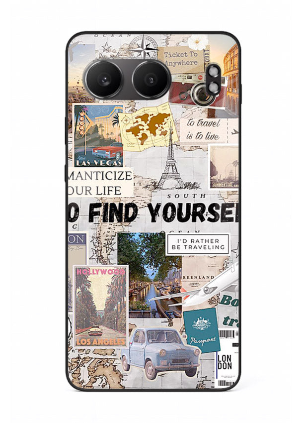 Travel Photo Collage aesthetic artwork OnePlus Nord 4 glass back cover