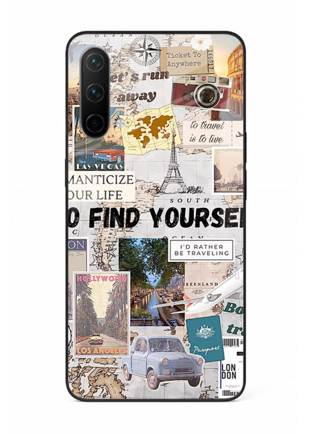 Travel Photo Collage aesthetic artwork OnePlus Nord CE 5G glass back cover