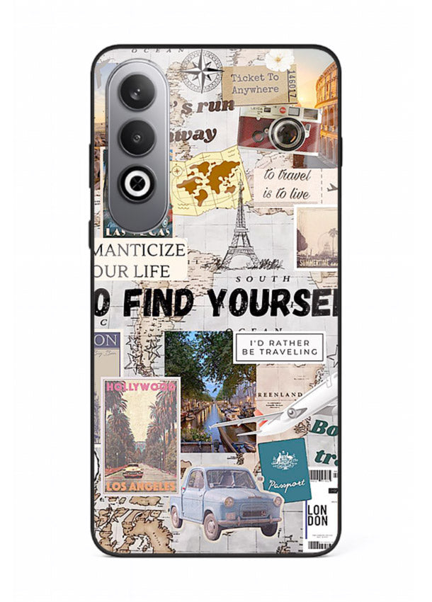 Travel Photo Collage aesthetic artwork OnePlus Nord CE4 glass back cover