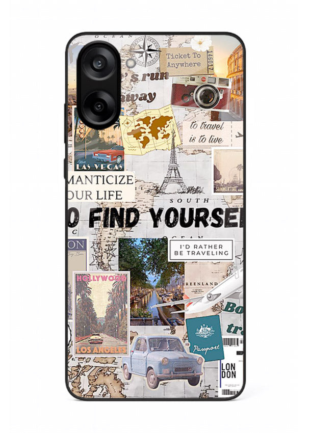Travel Photo Collage aesthetic artwork OnePlus Nord CE5 glass back cover