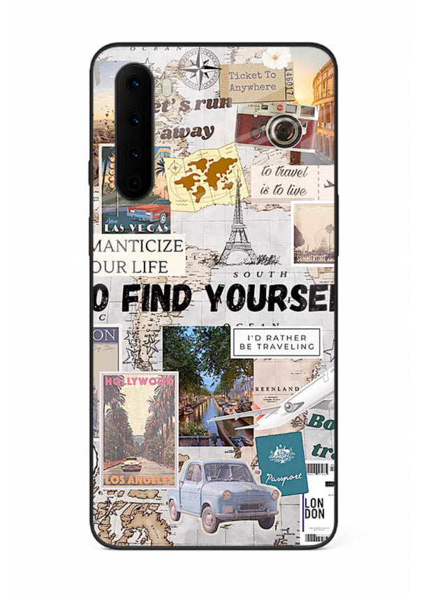 Travel Photo Collage aesthetic artwork OnePlus Nord glass back cover