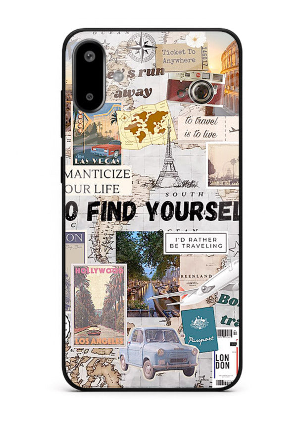Travel Photo Collage aesthetic artwork Samsung F06 5G glass back cover
