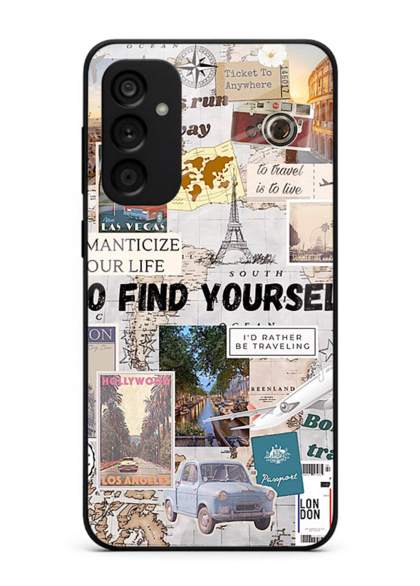 Travel Photo Collage aesthetic artwork Samsung A14 5G glass back cover