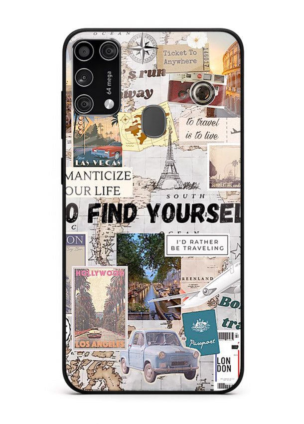 Travel Photo Collage aesthetic artwork Samsung M31 Prime glass back cover