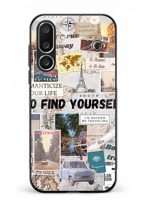 Travel Photo Collage aesthetic artwork Samsung M56 5G glass back cover