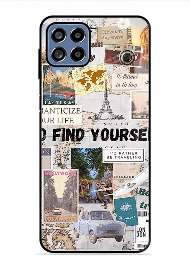 Travel Photo Collage aesthetic artwork Samsung M53 5G glass back cover